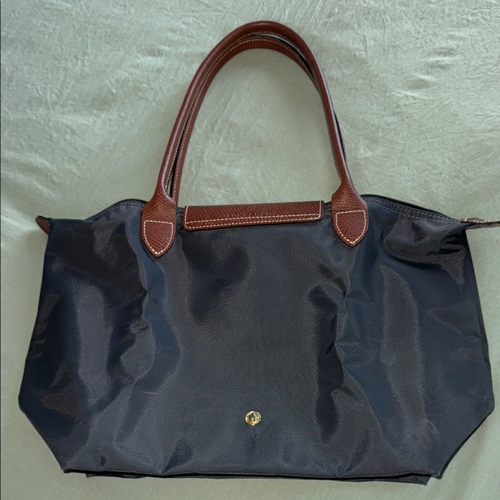 Classic Medium Black Tote with Brown Trim - Women Bags - Picture 2 of 7